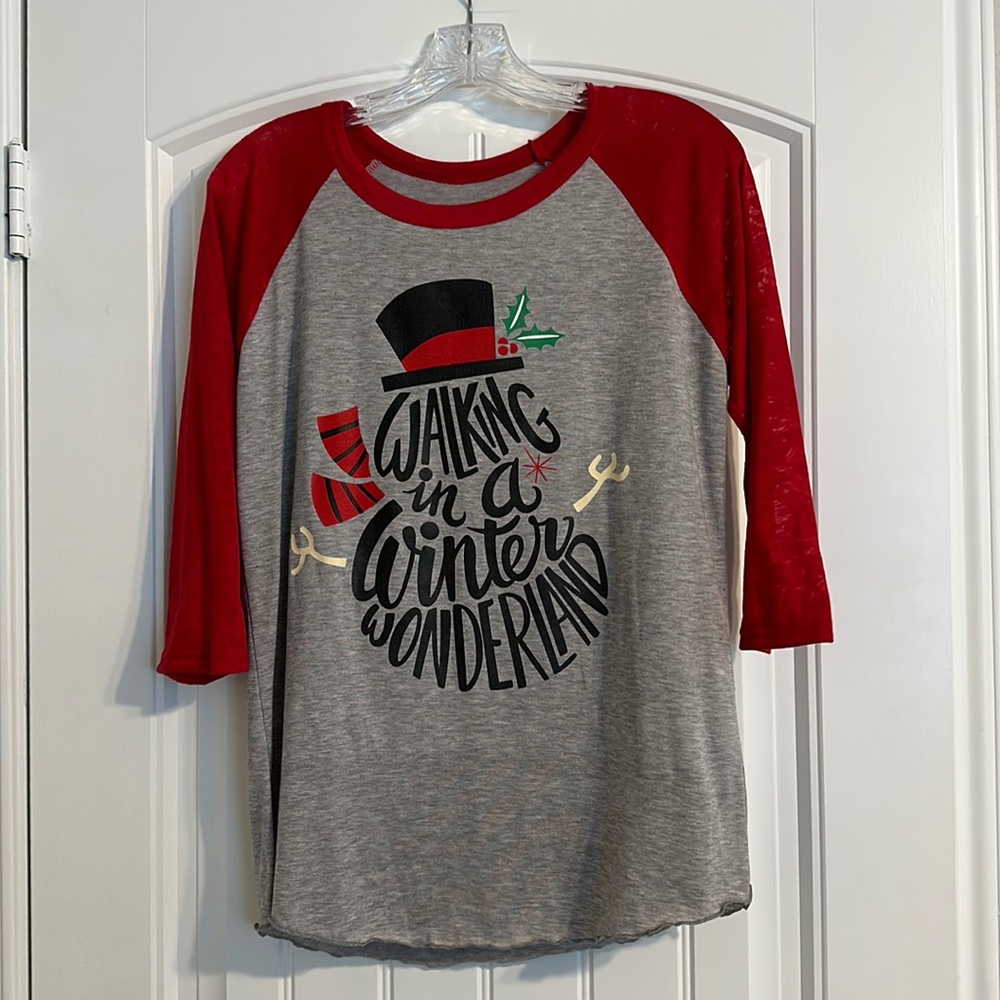 Christmas Walking in a Winter Wonderland 3/4 Sleeve Tshirt